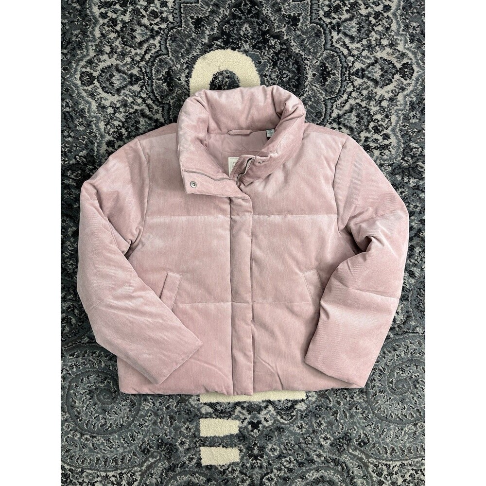 Levi's Women's Corduroy Pockets Full Zip Puffer Jacket, Pink, Size XL (223)